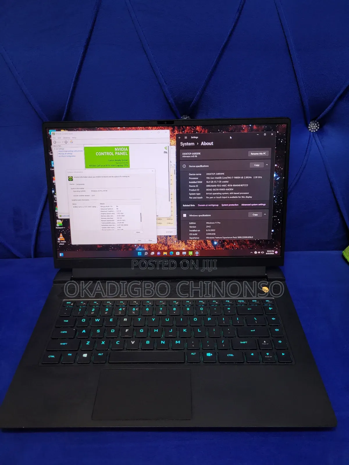 Laptop Dell Allenware M15 R5 16GB Intel Core i7 SSD 512GB