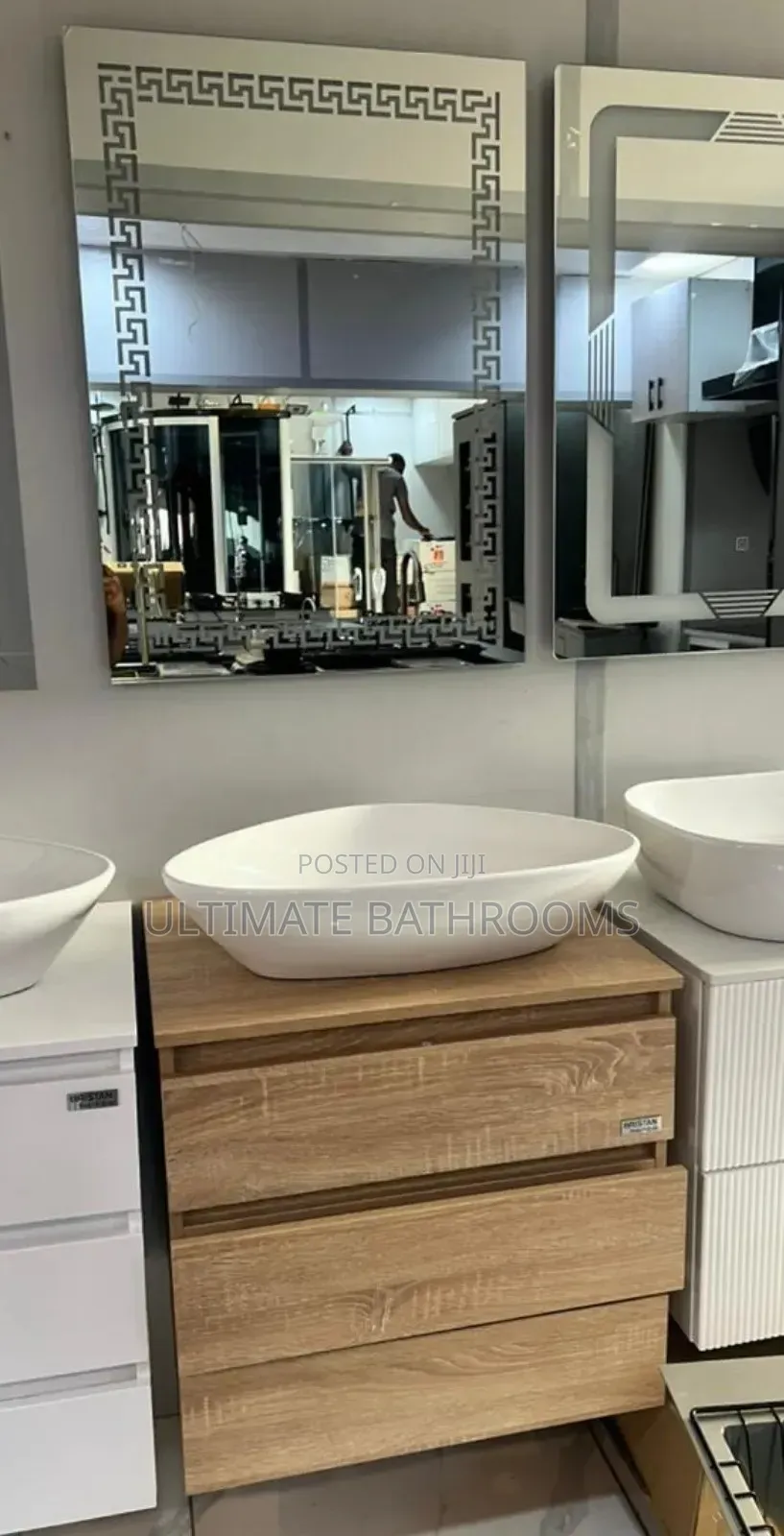 Brownish 60cm Wall Mounted Washing Hand Cabinet Basin