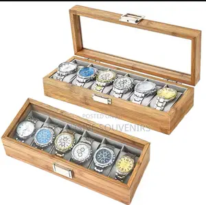 6 Slot Bamboo Watch Storage Box