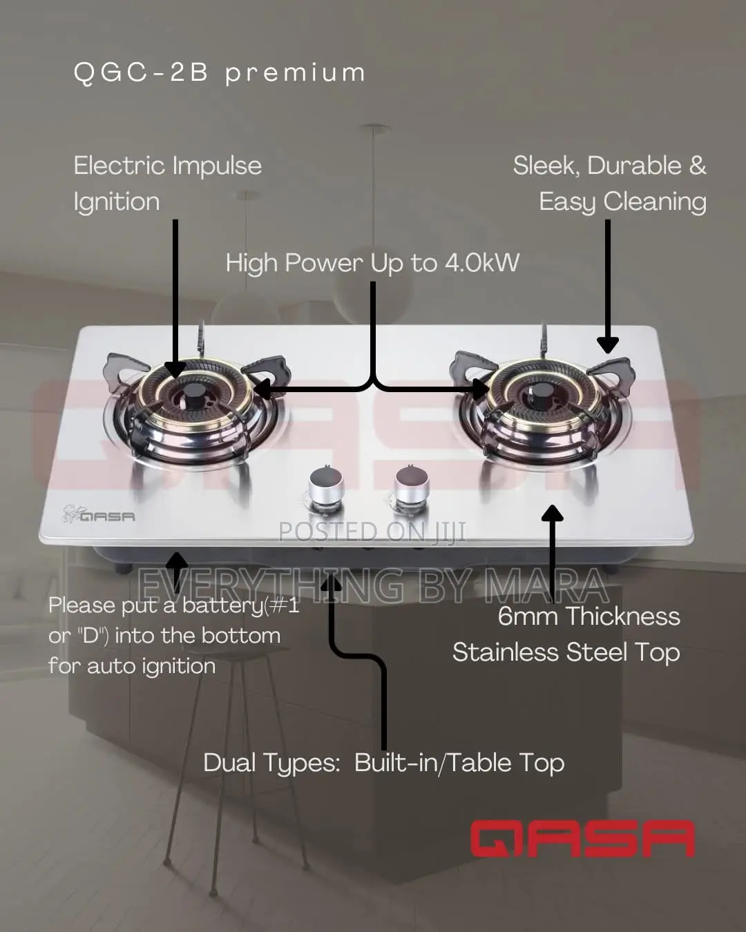 Inbuilt/Table Top Nonstick Gas Burner