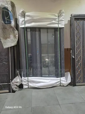 4ft French Glass Ante Room Glass Door Gray and White