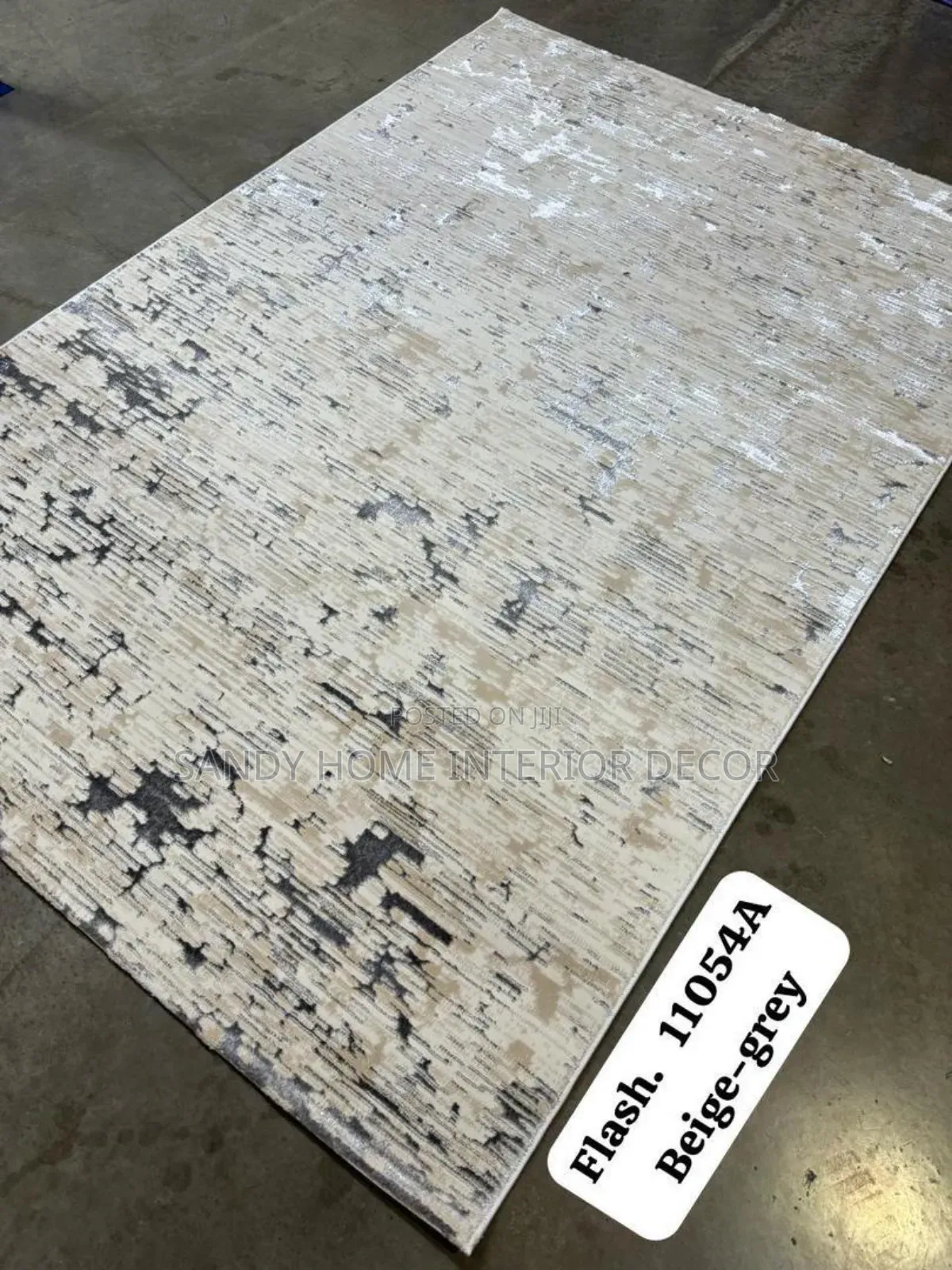 Beige and Grey Colour Soft Pile Center Rug Instanbu