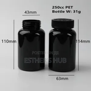 Black and Black Plastic Container 250ml