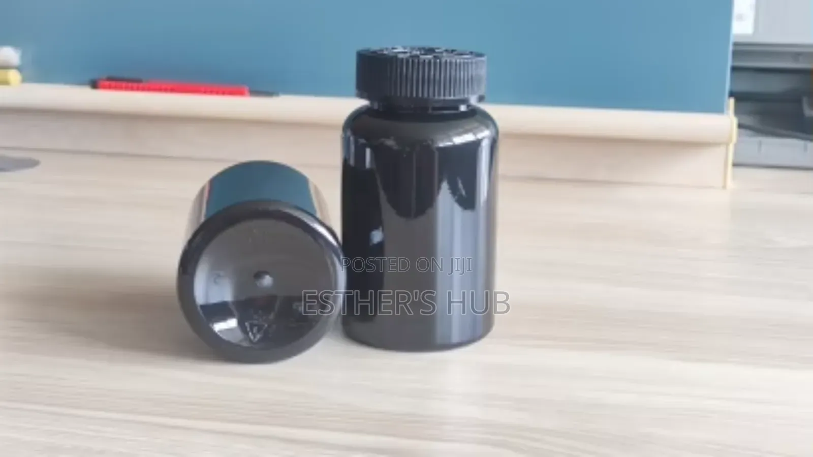 Black and Black Plastic Container 250ml
