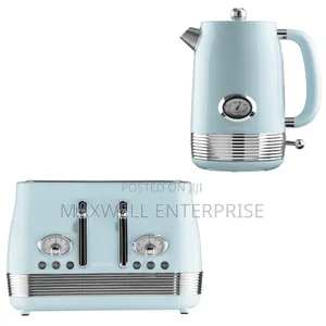 Daewoo Sky Blue Denver Jug Kettle and 4 Slice Toaster