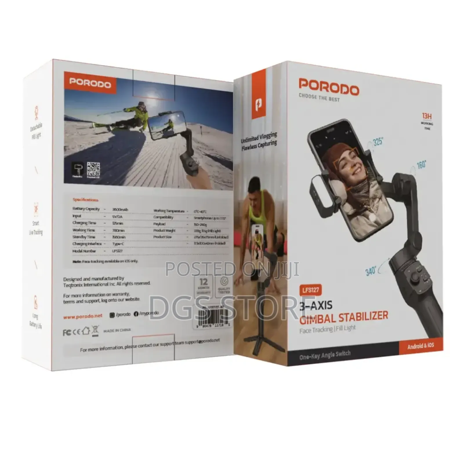 Porodo Lfs127 3 Axis Gimbal Stabilizer