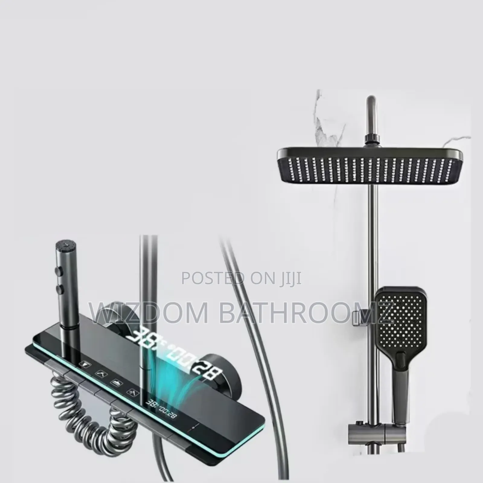 Led Shower Set With Temperature Display.