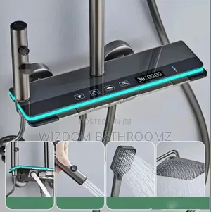Led Shower Set With Temperature Display.