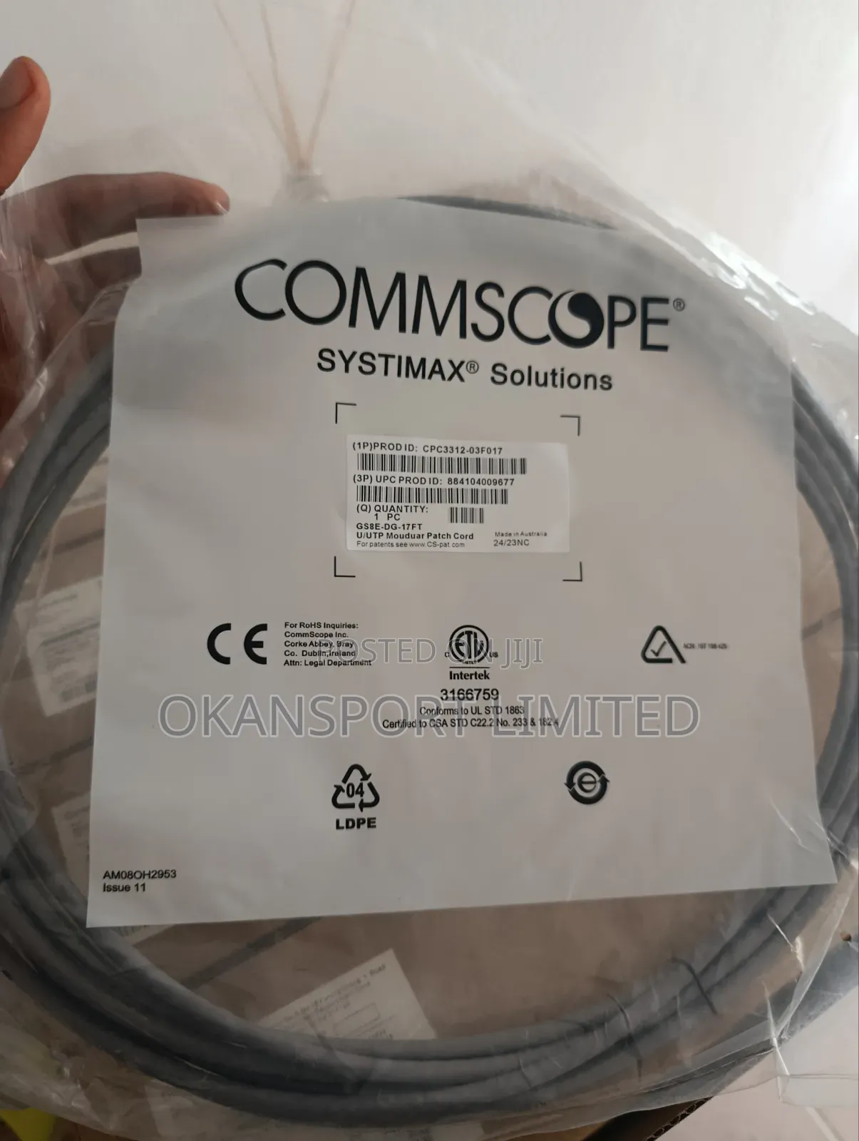 Patch Cord Commscope Cat 6 Ethernet Lan Cable 5m 10m 15m 20m 30m 40m