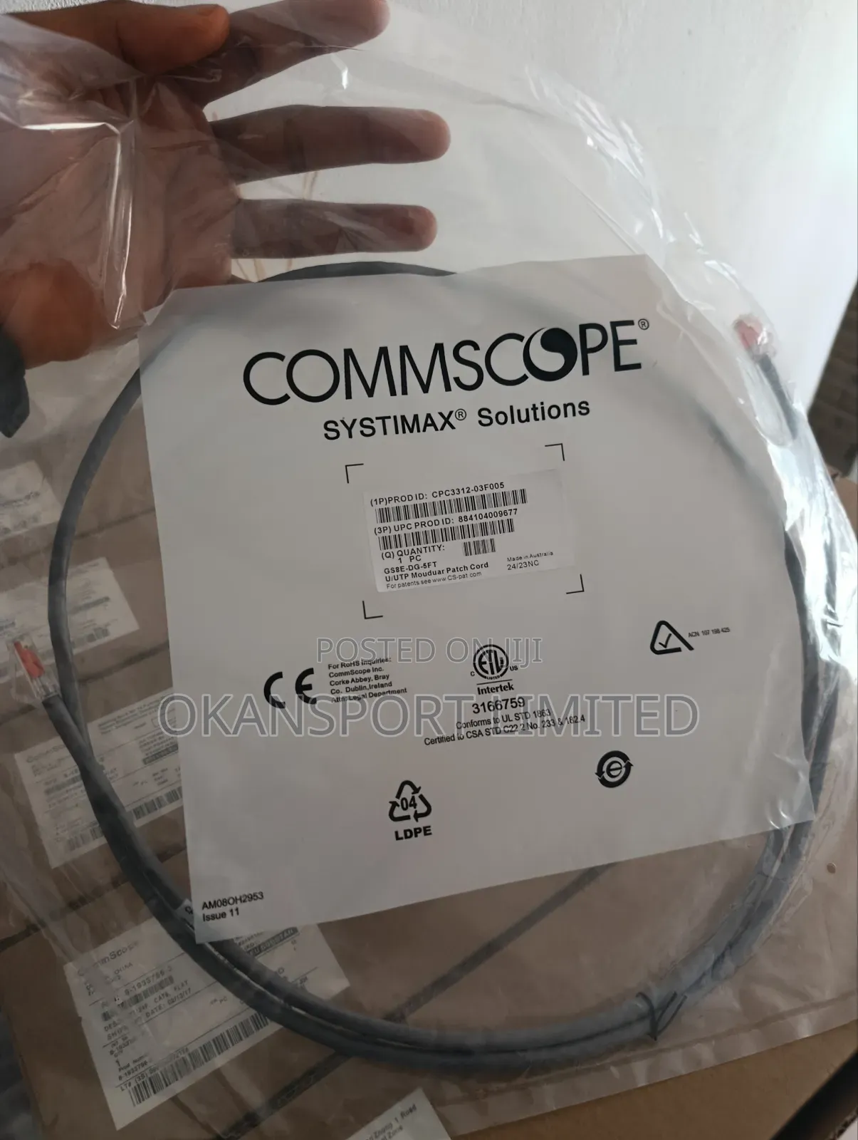 Patch Cord Commscope Systimax Cat6 Ethernet Lan Cable 1m/ 1.5m/ 3meter