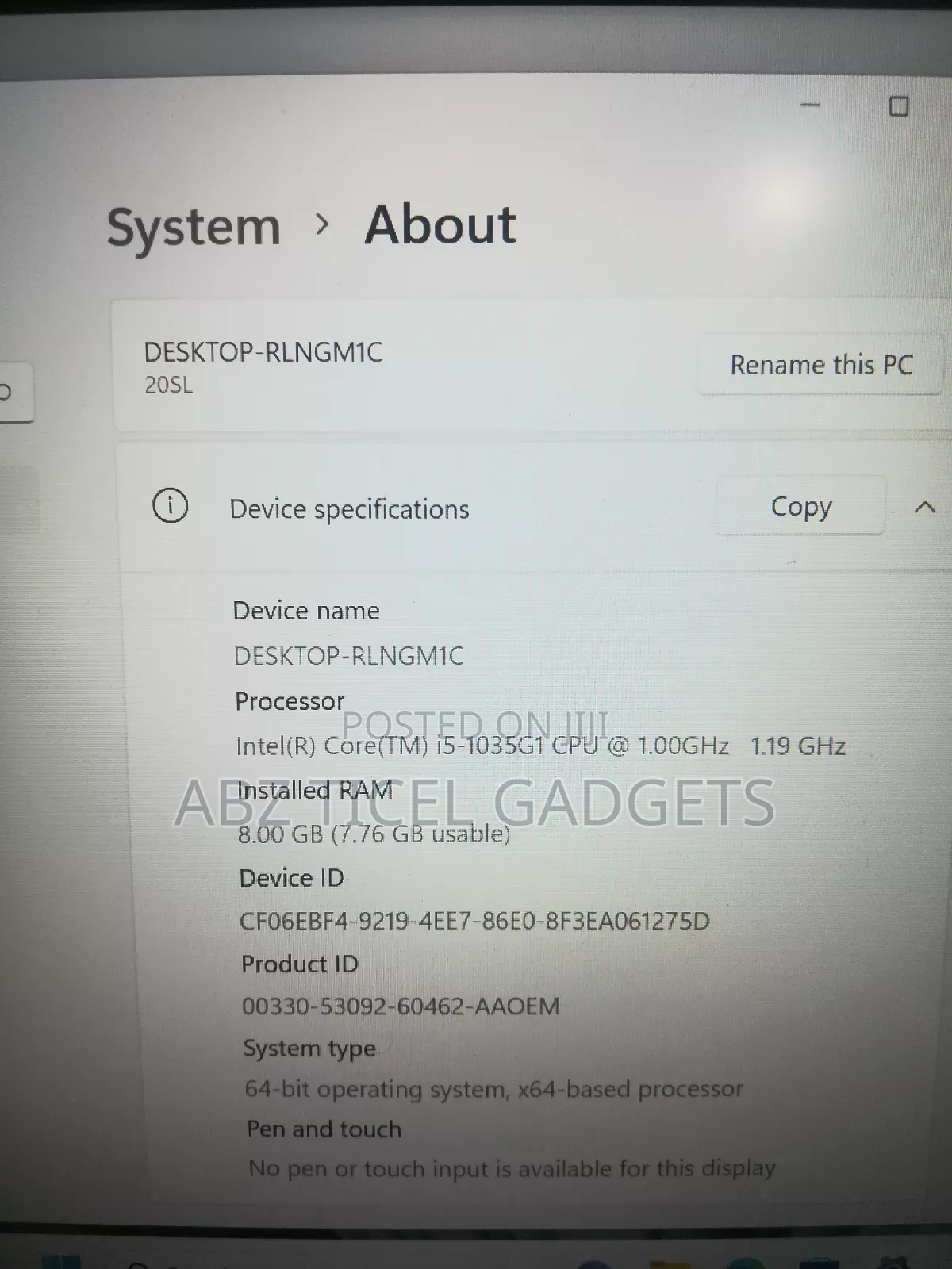 Laptop Lenovo Thinkbook 14 8GB Intel Core I5 HDD 256GB