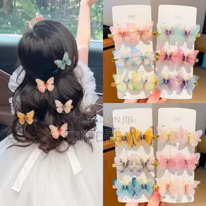 6 Pairs Butterfly Pin Colourful Hairpin Butterfly Design Decoration