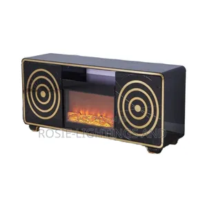Tv Stand With Electric Fire Display - Black