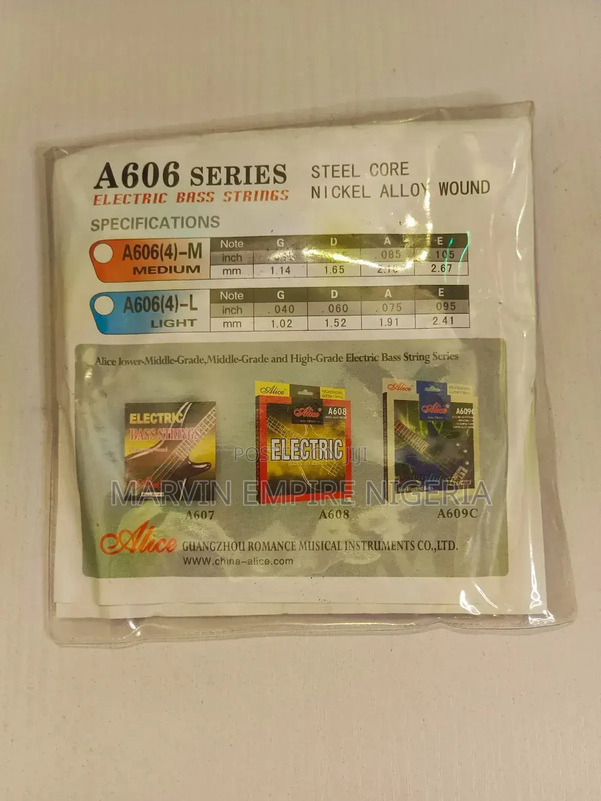 2 Sets Alice 4 String Electric Bass Guitar Strings