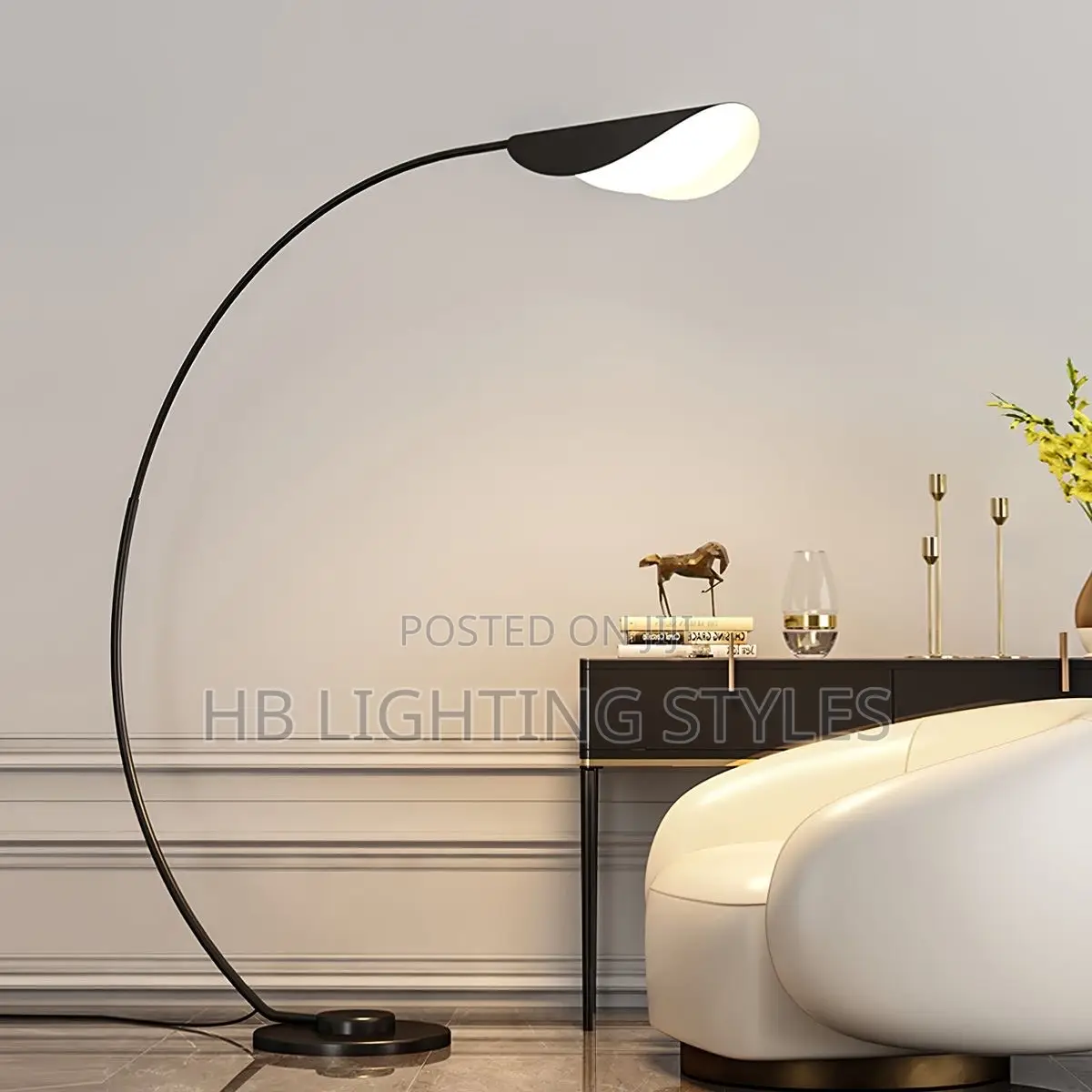 Nordic Black Parabolic Led Floor Lamp