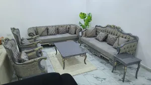 8 Seaters Royal Antique Sofa With Center Table and Side Stool Table
