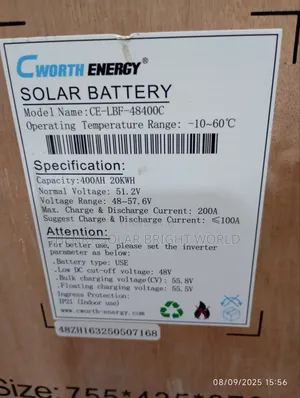 Cworth 20kwh 51.2v Lithium Battery