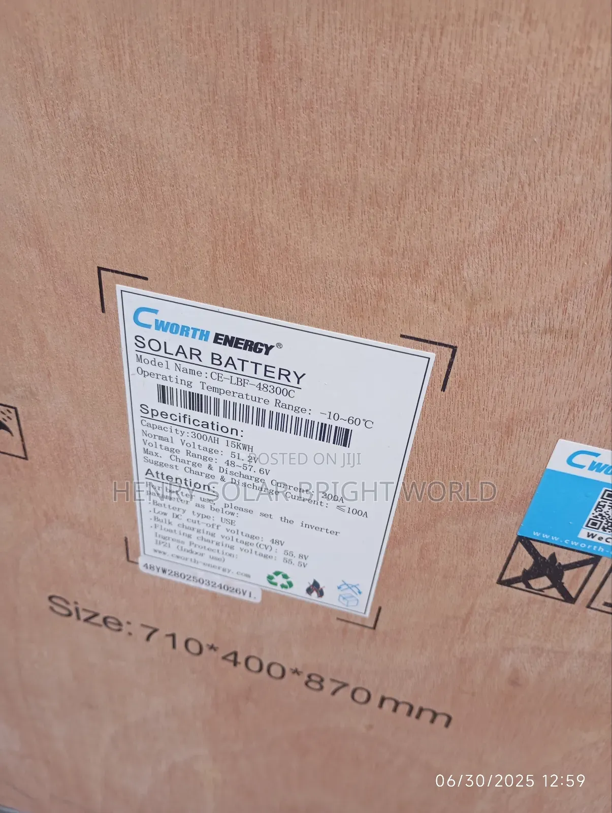 Cworth 15kwh 51.2v Lithium Battery
