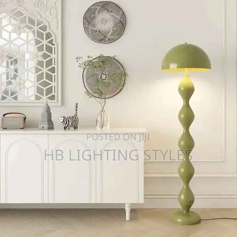 Green Scandi Macaron Floor Lamp Creative Mushroom Lamp