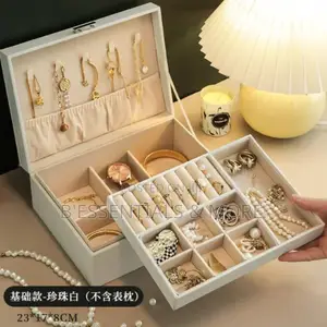 Double Layer Leather Jewellery Storage Box