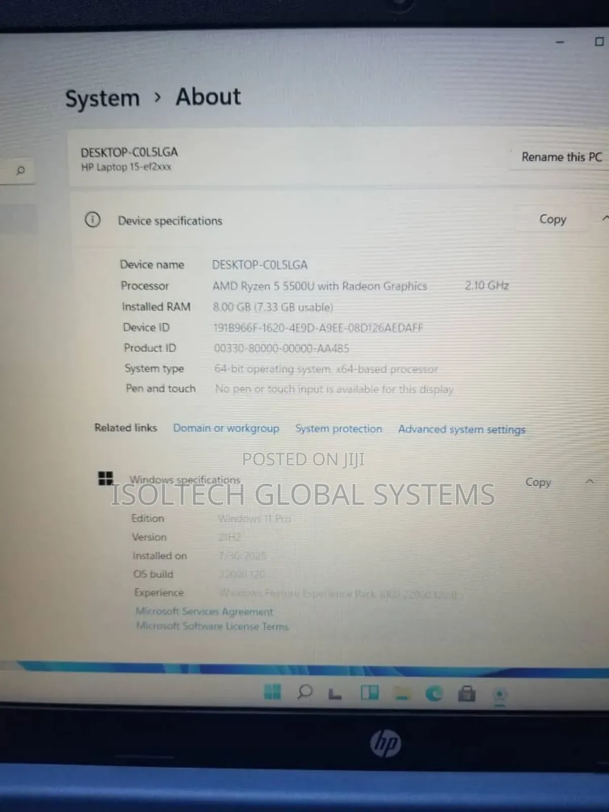 Laptop HP 8GB AMD Ryzen 5 HDD 256GB