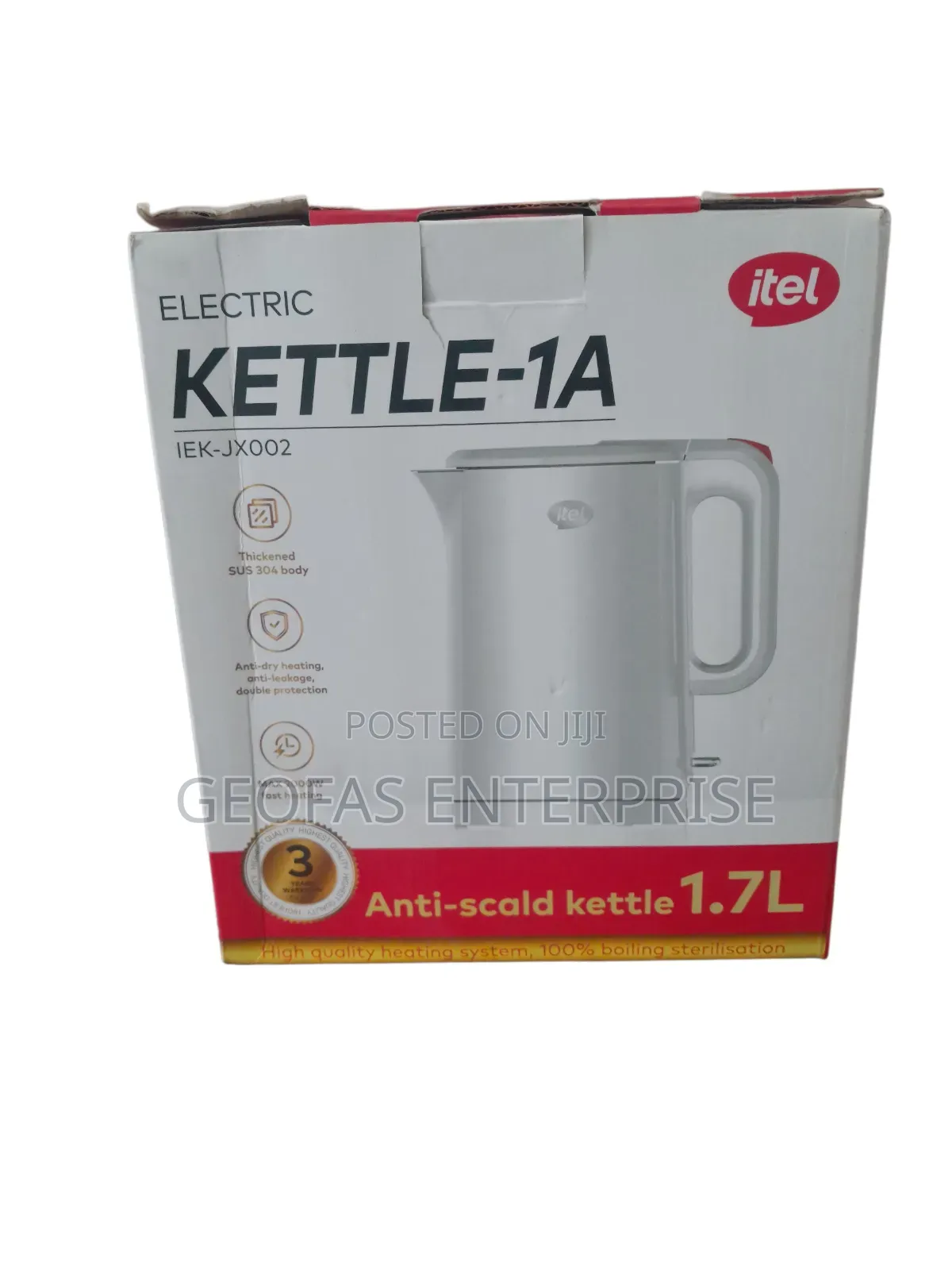 Itel Anti Scald 1.7l Electric 1a Kettle