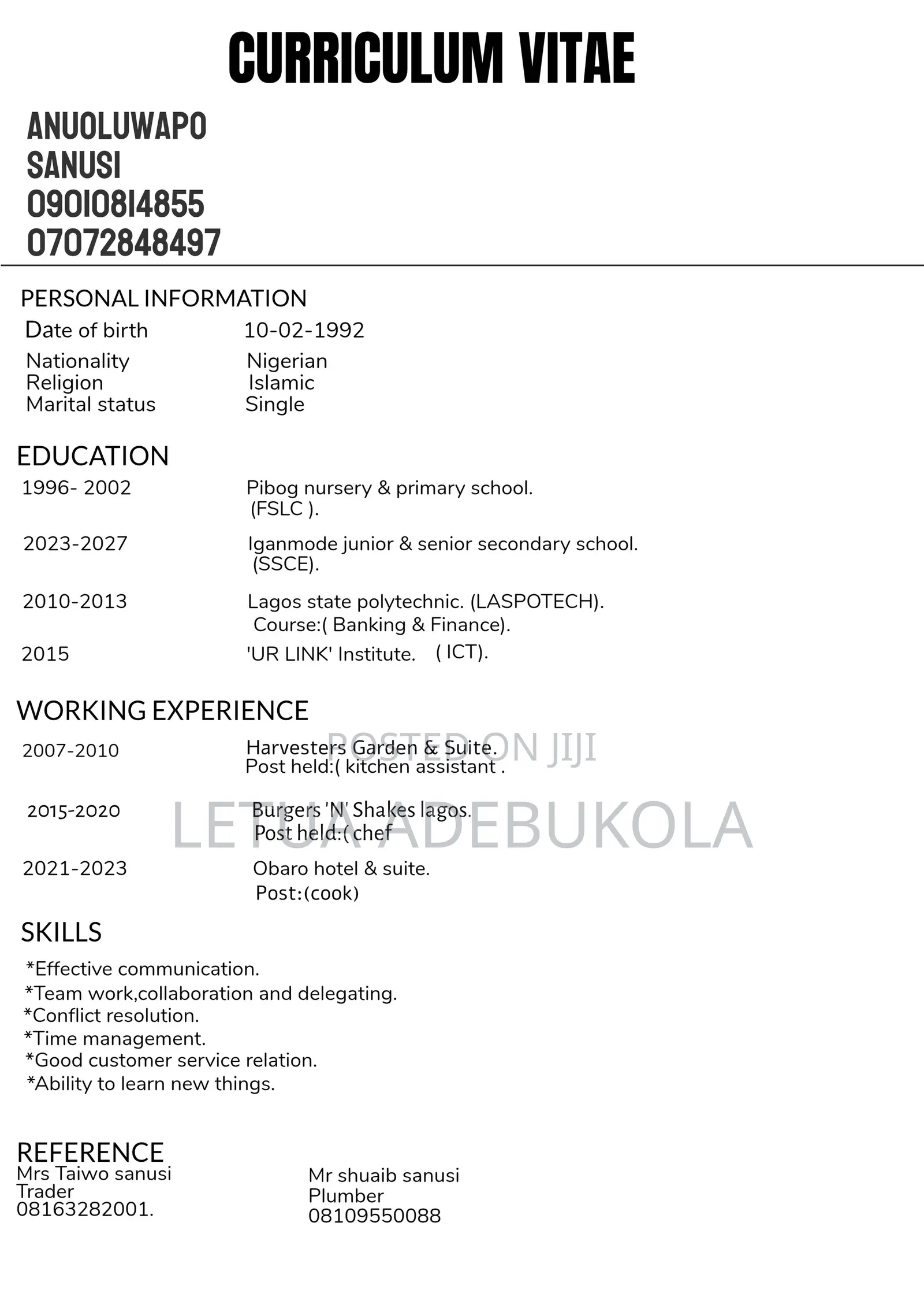 Curriculum Vitea