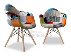 Luxury Fabric Patchwork Dinning Chair With Armrest - Set of 2