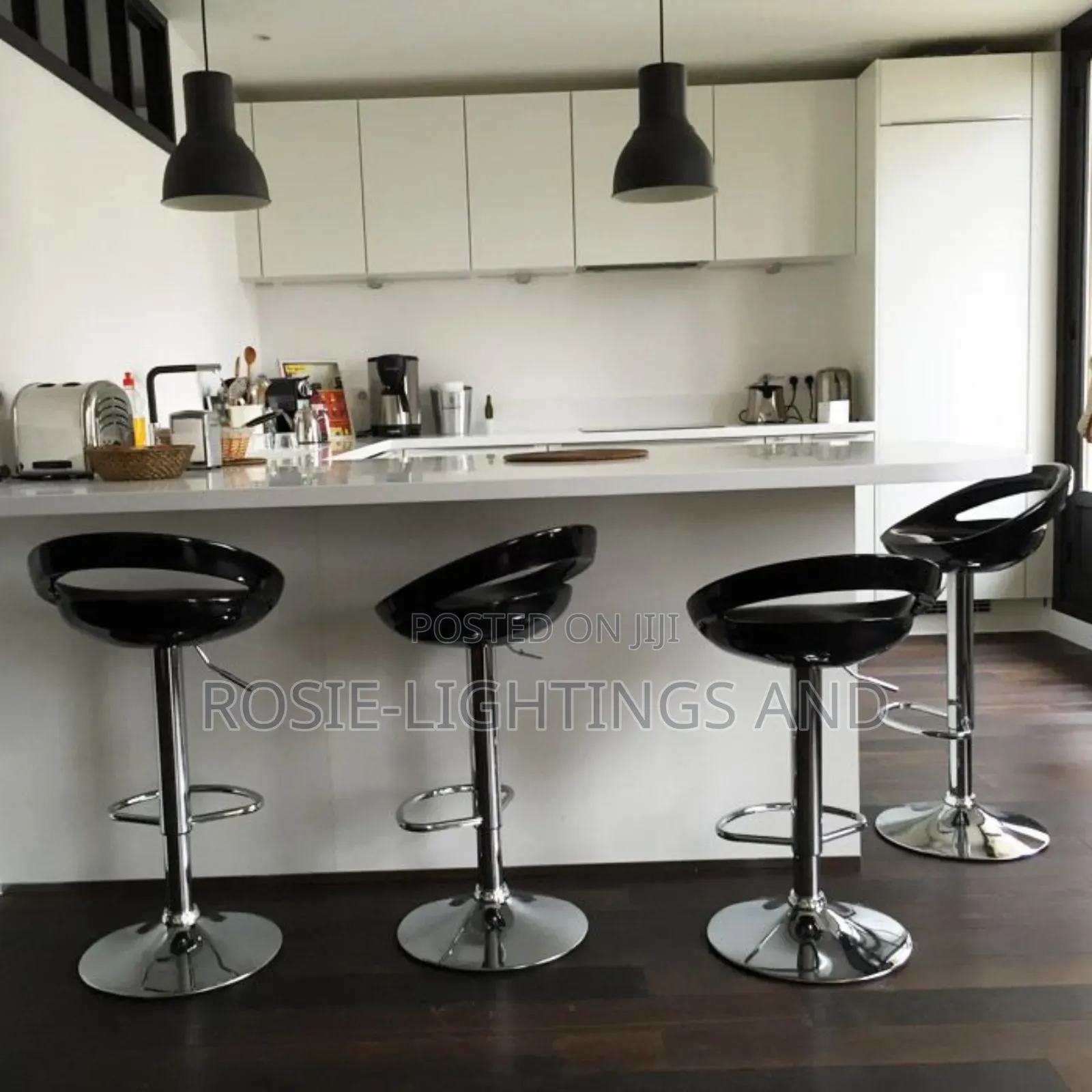 Abs Adjustable Height Swivel Bar Stools - Set of 4