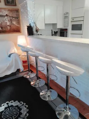 Abs Adjustable Swivel Bar Stools (White) -Set of 4