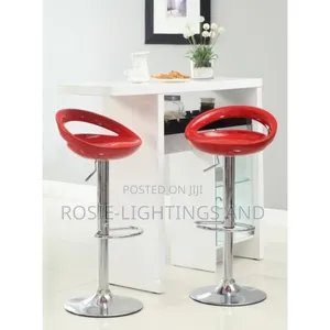 Abs Adjustable Height Swivel Bar Stools(Red) -Set of 2