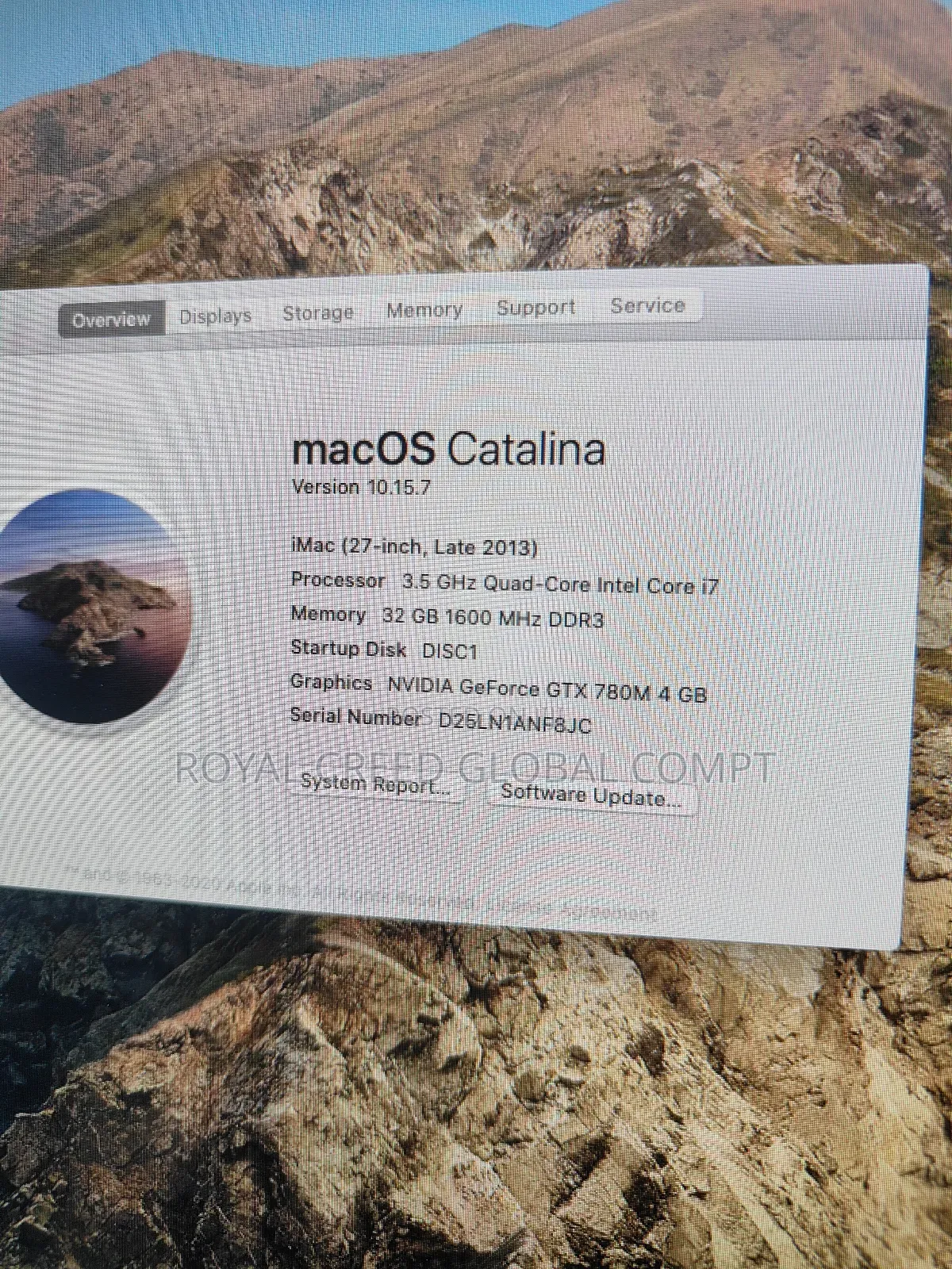 Desktop Computer Apple iMac 8GB Intel Core i5 HDD 1T