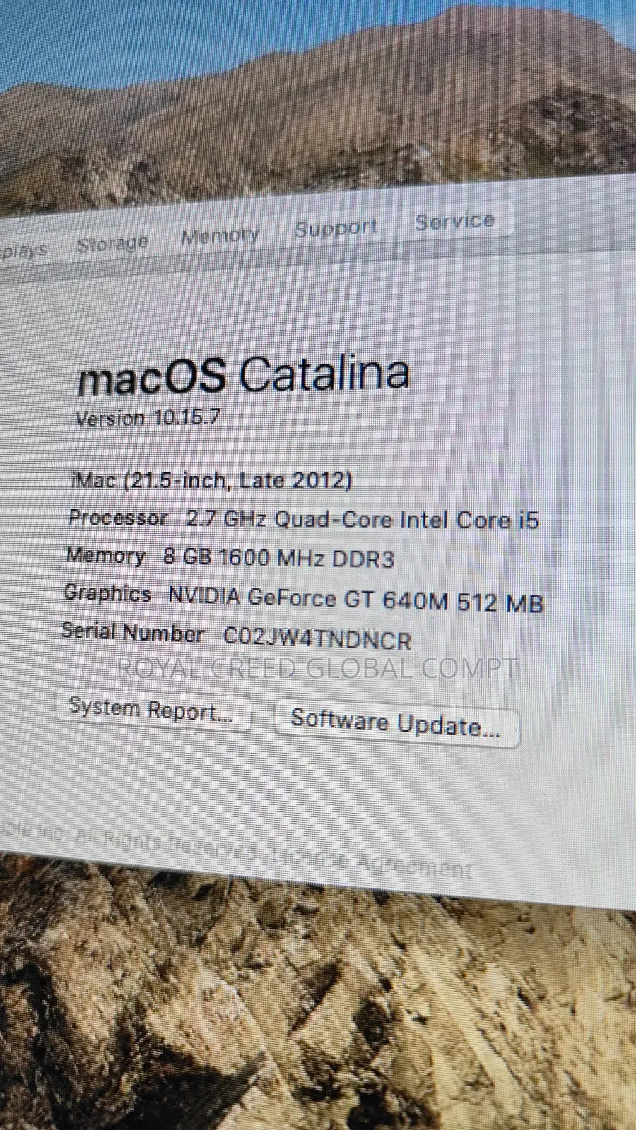 Desktop Computer Apple iMac 8GB Intel Core i5 HDD 1T