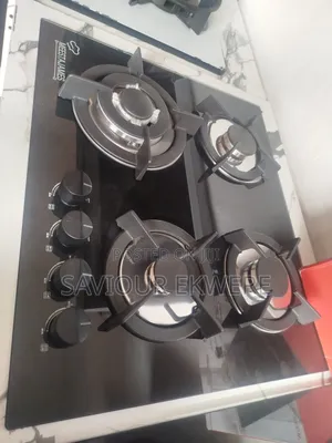 4 Burner Glass Top in-Built Table Top Gas Cooker