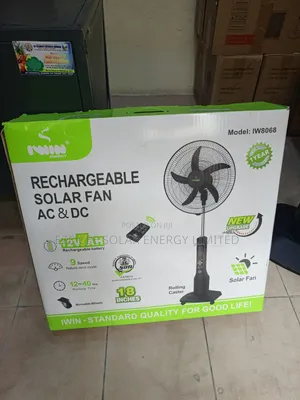 18inches Solar Rechargeable Standing Fan