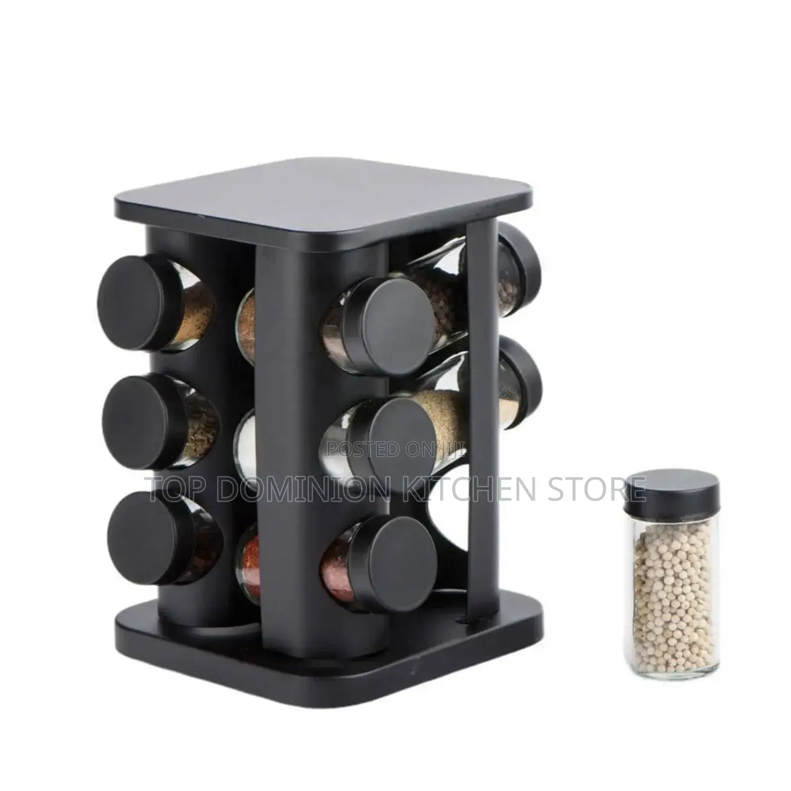 12 Jars Rotating Spice Rack Organizer