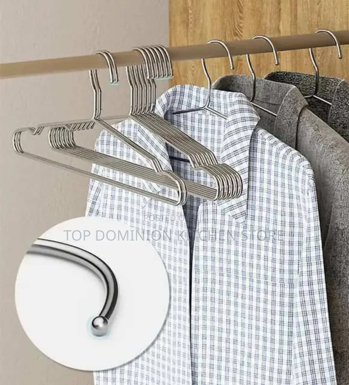Silver 10pcs Aluminum Alloy Silver Luxury Clothes Hanger