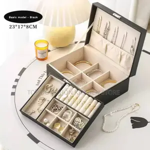 Double Layer Leather Jewellery Storage Box