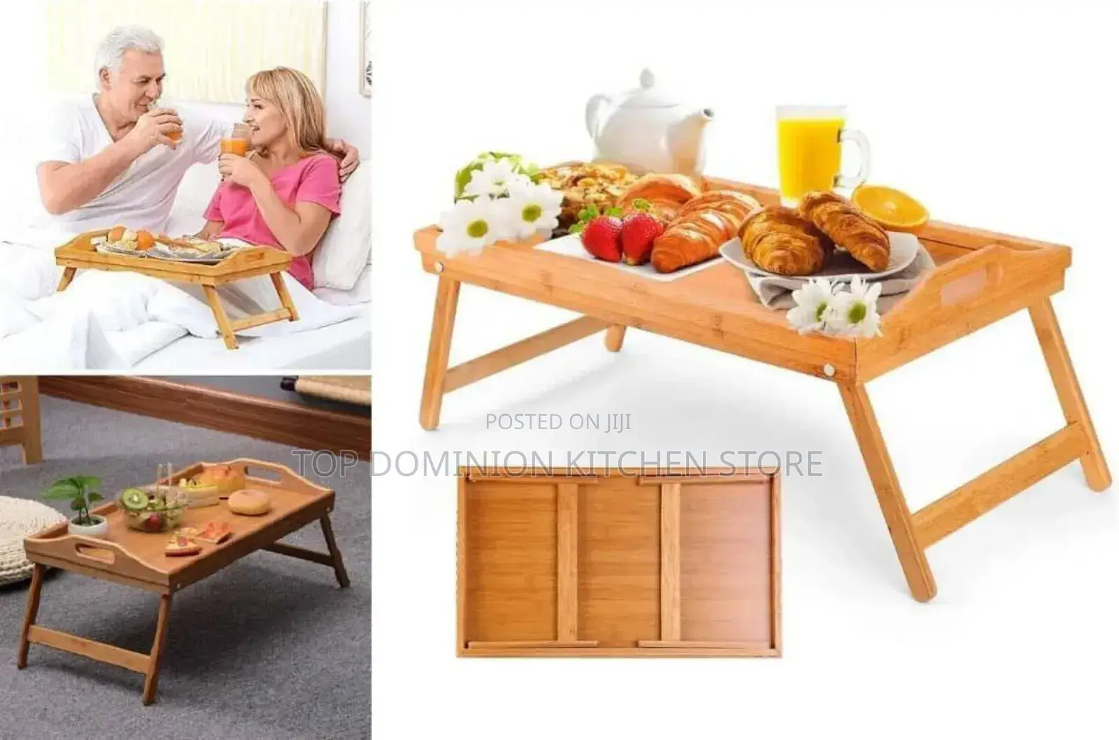 Multipurpose Foldable Wooden Bamboo Tray
