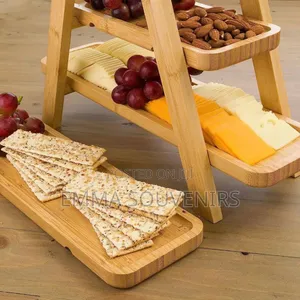Multifunctional 3 Tier Wooden Buffet Platter