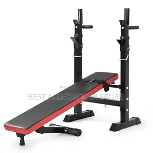 Foldable and Adjustable Weight Bench With Barbell Rack