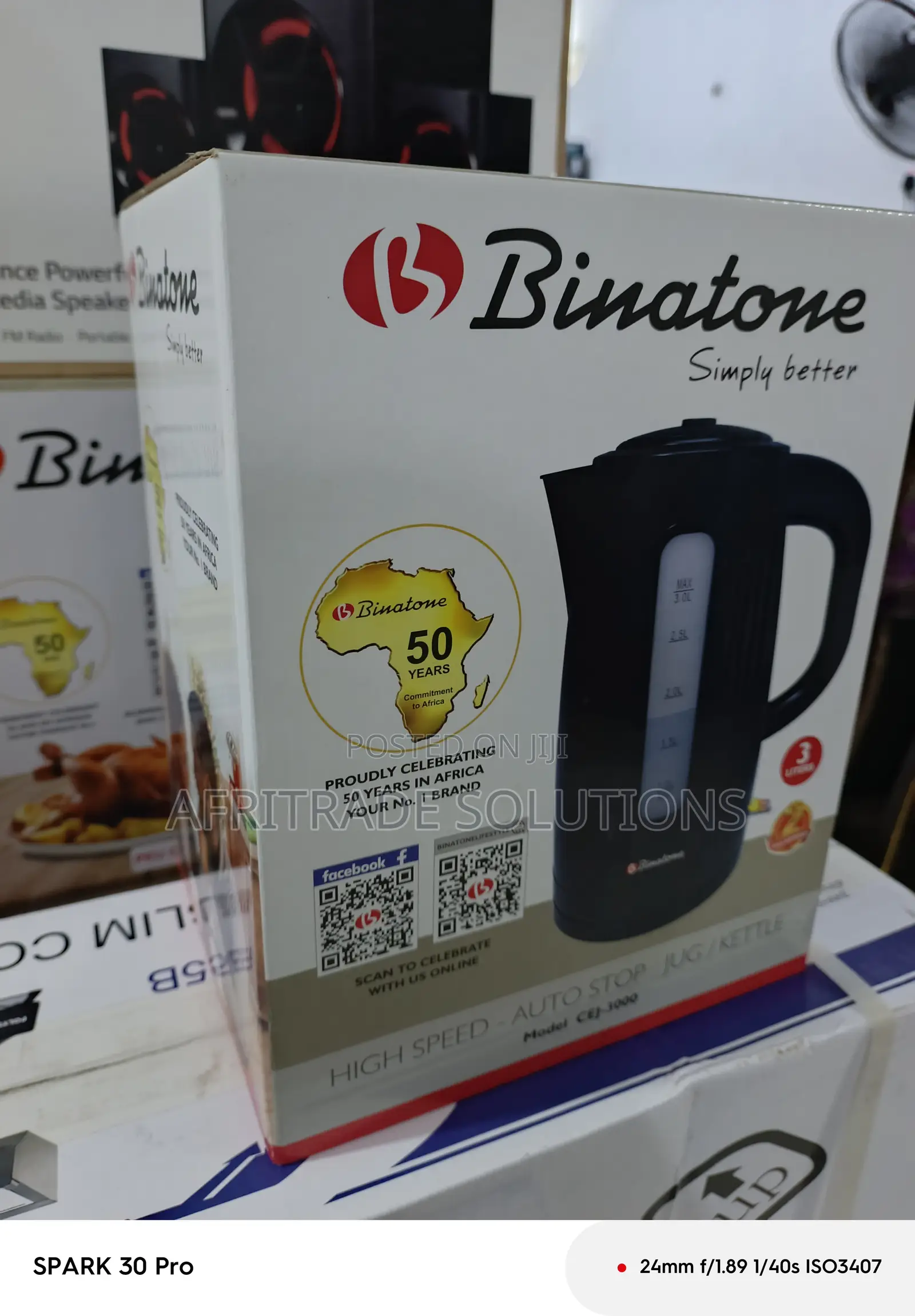 High-Speed Binatone Cej-3000 Kettle – 3l Silver