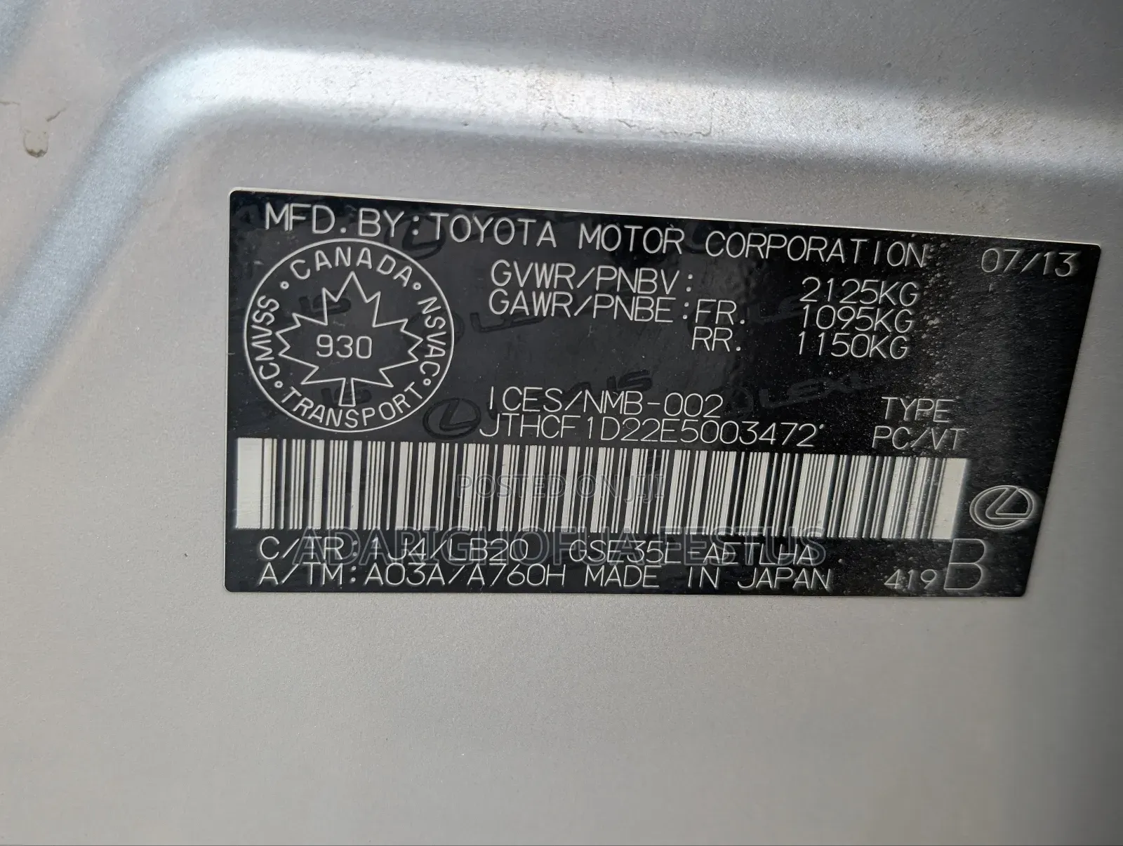 Lexus IS 2014 Silver