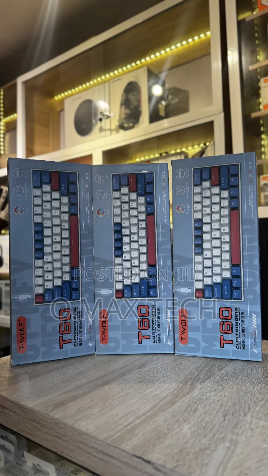 T-wolf T60 63 Keys Office Computer Gaming Wired Mechanical Keyboard