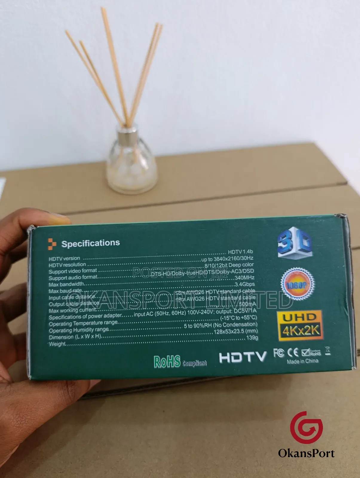 HDTV 1x2 Hdmi Splitter – 1 Input 2 Output (Full Hd/ Support)