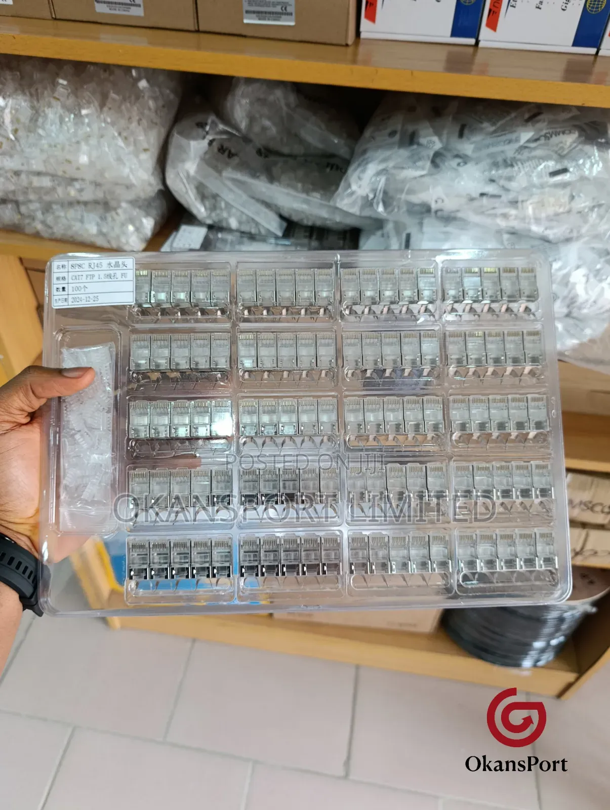 Rj45 Connector Cat7 Shielded Ethernet Network Cable Plug -100 PCS Pack