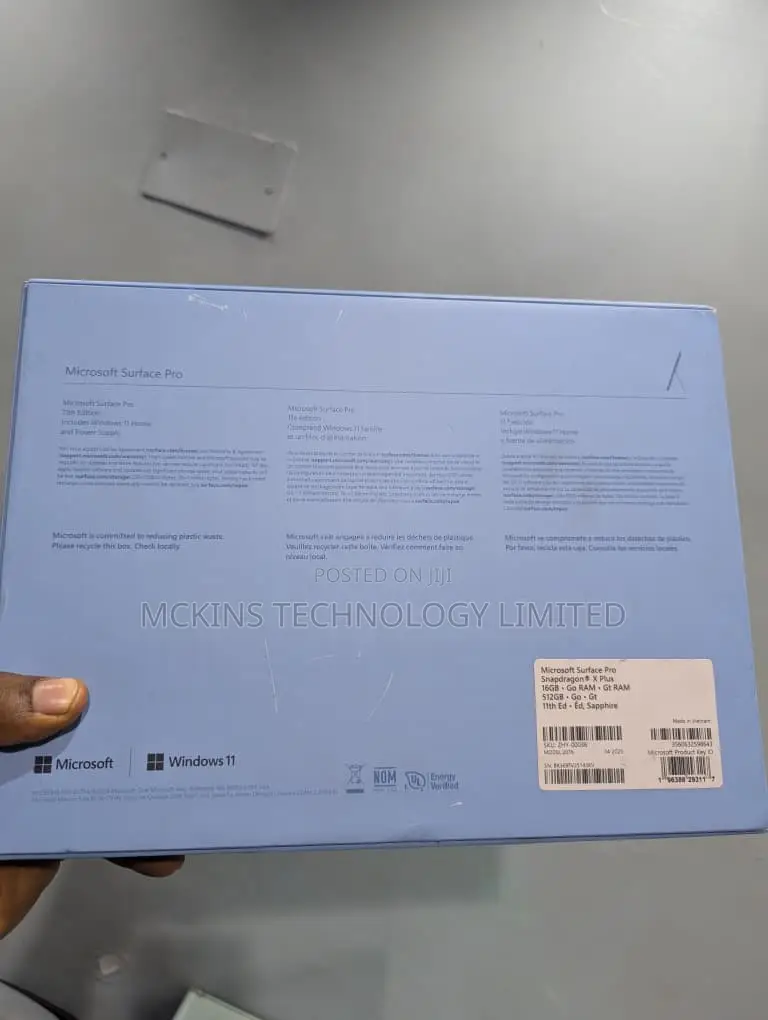 New Microsoft Surface Pro 11th Edition, a Copilot+ PC 16GB SSD 512GB
