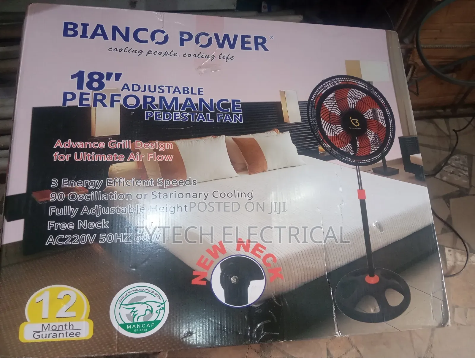Bianco Power Standing Fan 18inch