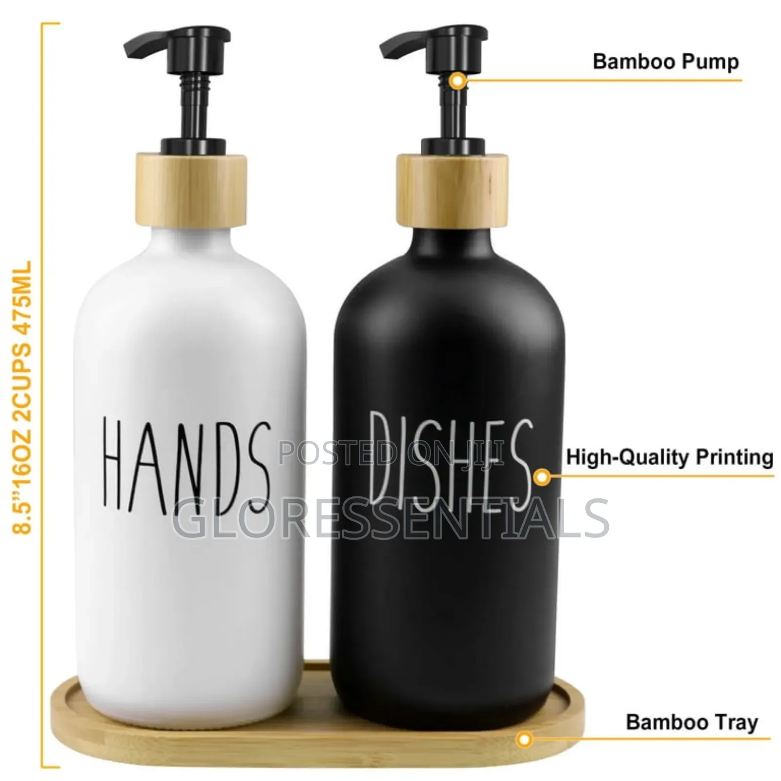 500ml White And Black Soap Dispenser
