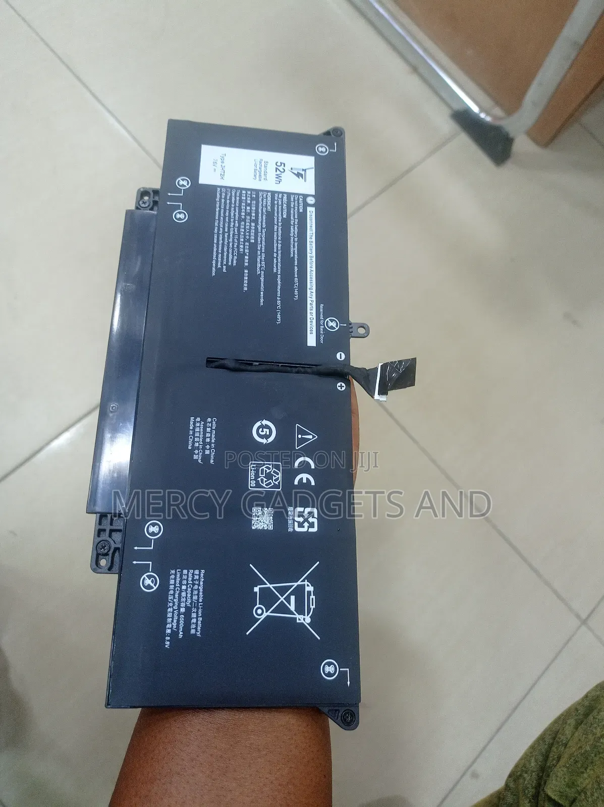 Original Jht2h Dell Rechargeable Laptop Battery